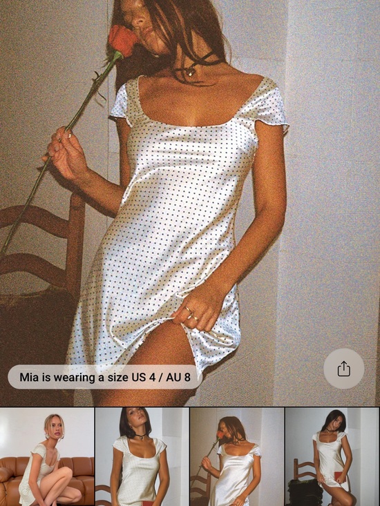 Princess Polly Dresses & Skirts - Princess Polly White Satin Polka Dot Slip Dress